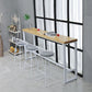 Rectangle Bar Dining Table Contemporary Bar Table with Trestle Base in White