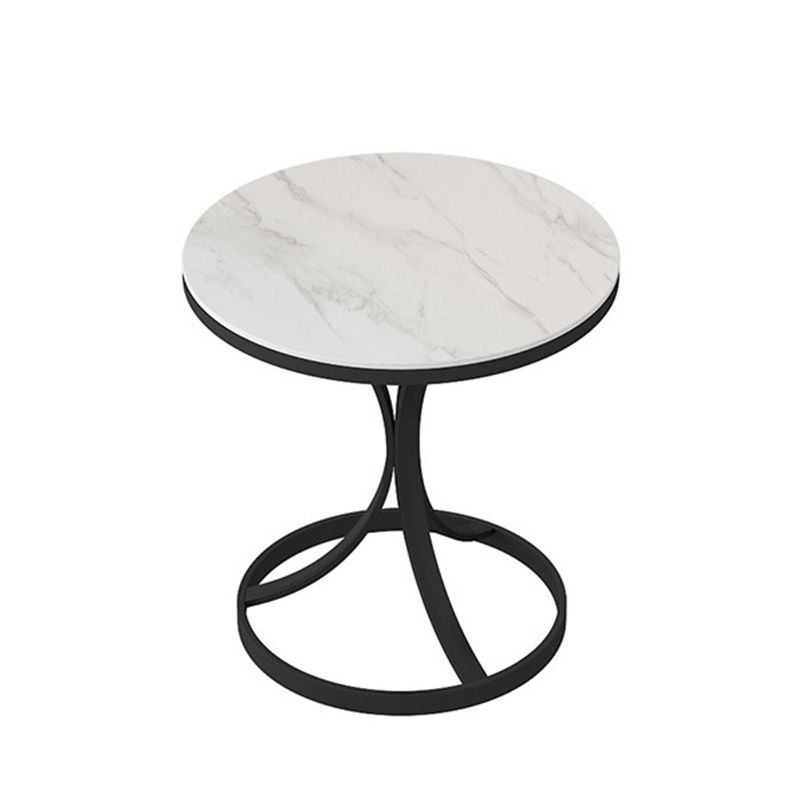 21.6 "Tall Pedestal End Table Modern Stone Top Side Table for Living Room