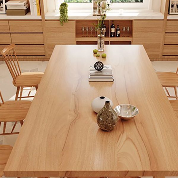 Natural Finish Pine Wood Dinette Table Traditional Luxury Rectangle Dining Table