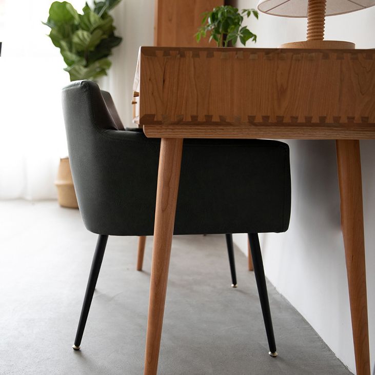 Scandinavian Home Arm Chair Upholstered Parsons Back Metal Single Dining Room Chair Clearhalo ' kitchen&dining_furn' 'Dining Chairs' 'Dining Tables & Seating' 'dining_chair' 'furn' 'furn_dining_chair' 'Furniture' 'furniture_dining_chair' 'Kitchen & Dining Furniture' 'kitchen' 1200x1200_704f59f8-34a2-4acc-991b-78b46cd77d94