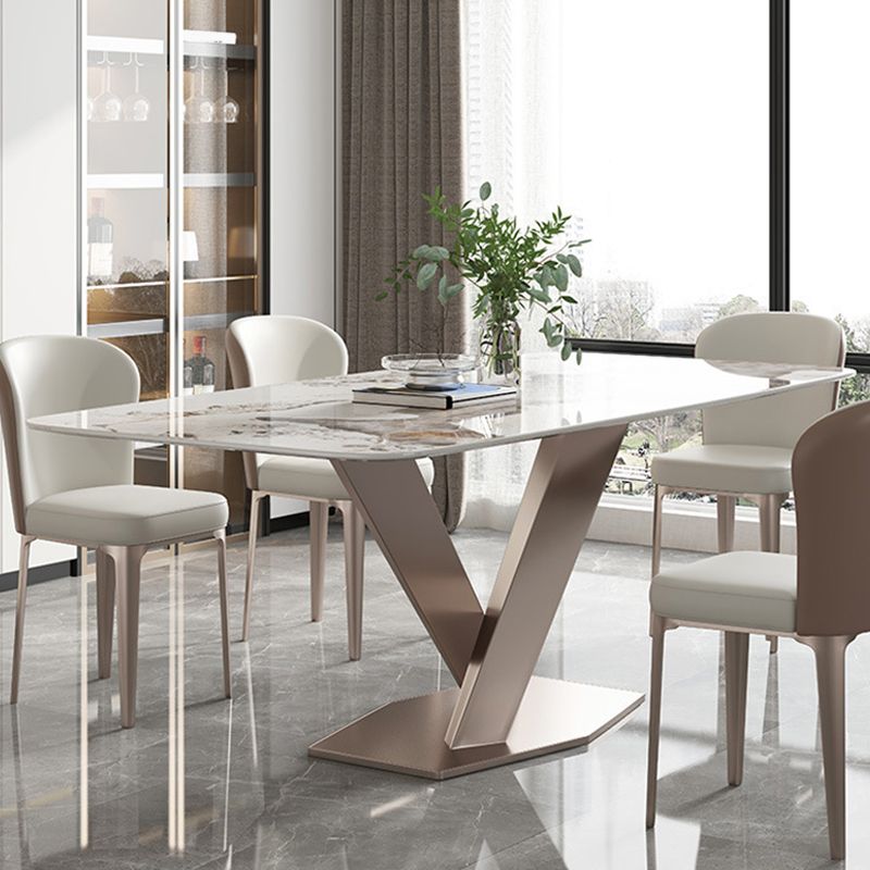 Modern Style Sintered Stone Dining Table Set 1/2/5/7 Pieces Dining Set for Home Use Clearhalo 'Dining Room Sets' 'Dining Tables & Seating' 'dining_room_set' 'furn' 'furn_dining_room_set' 'Furniture' 'Kitchen & Dining Furniture' 1200x1200_7050490c-68a2-4e9c-998e-7feb58d37f85