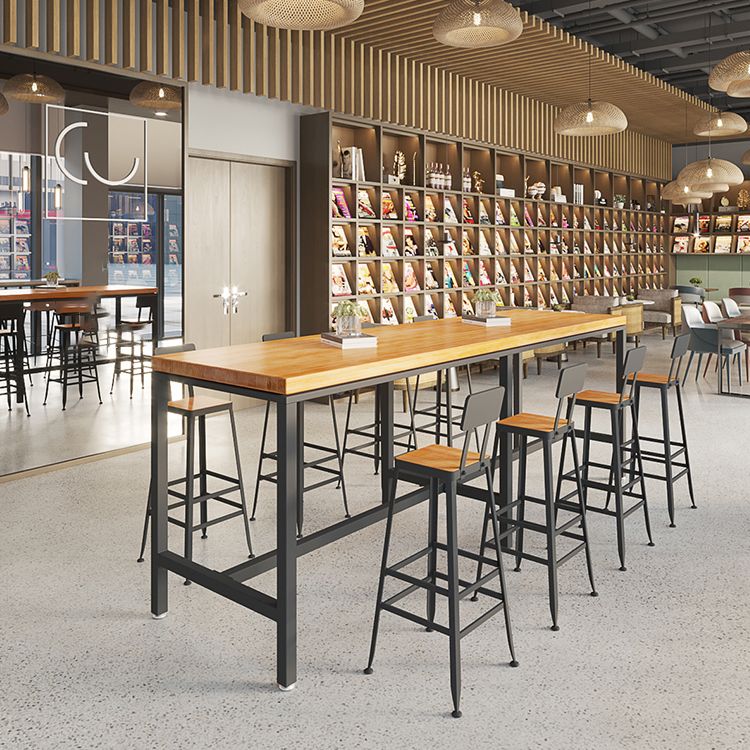 Wood Trestle Modern Bar Stool Table Natural Bistro Bar Height Cocktail Table Clearhalo 'Bar Furniture' 'Bar Tables' 'bar_tables' 'furn' 'furn_bar_tables' 'Furniture' 'furniture_bar_tables' 'Kitchen & Dining Furniture' 'kitchen&dining_furn' 'kitchen' 1200x1200_7050aa86-e9cf-4fe1-a656-4c551eee82a1