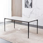 Modern Rectangle Dining Table Sintered Stone Top Table with 4 Black Metal Legs Clearhalo 'Dining Tables & Seating' 'Dining Tables' 'dining_table' 'furn' 'furn_dining_table' 'Furniture' 'Kitchen & Dining Furniture' 1200x1200_7051c788-4a82-40d9-9fcb-9a6ccc9e65b6