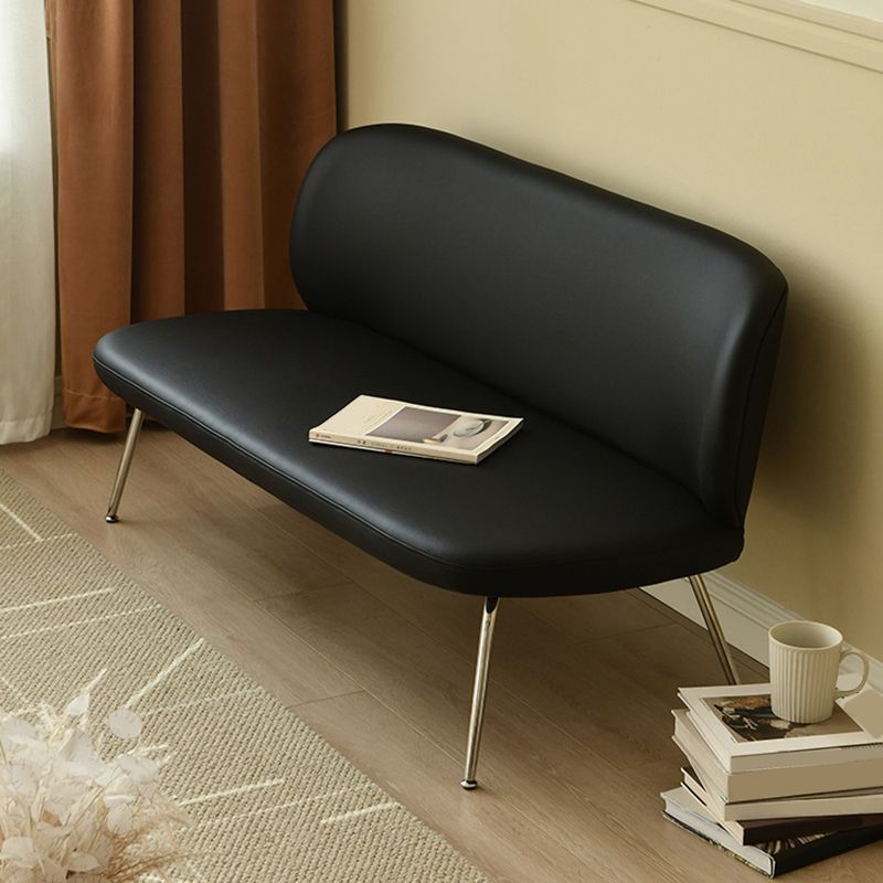 Faux Leather Modern Settee 2-seat Armless Seating in Black/Green Clearhalo 'furn' 'furn_sofas' 'Furniture' 'Living Room Furniture' 'Sofa' 'sofas' 1200x1200_70531582-319f-405a-afec-c949a896fc01