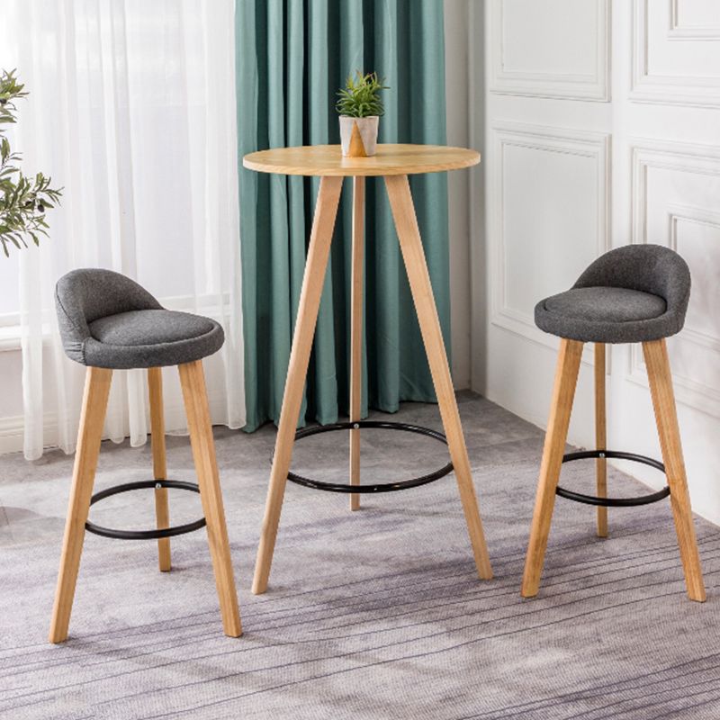1/3 Pieces Modern Style Solid Wood Round Pub Table with High Stools