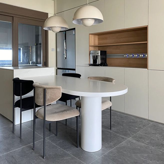 Freeform Solid Wood Dining Table Contemporary Dining Table for Kitchen