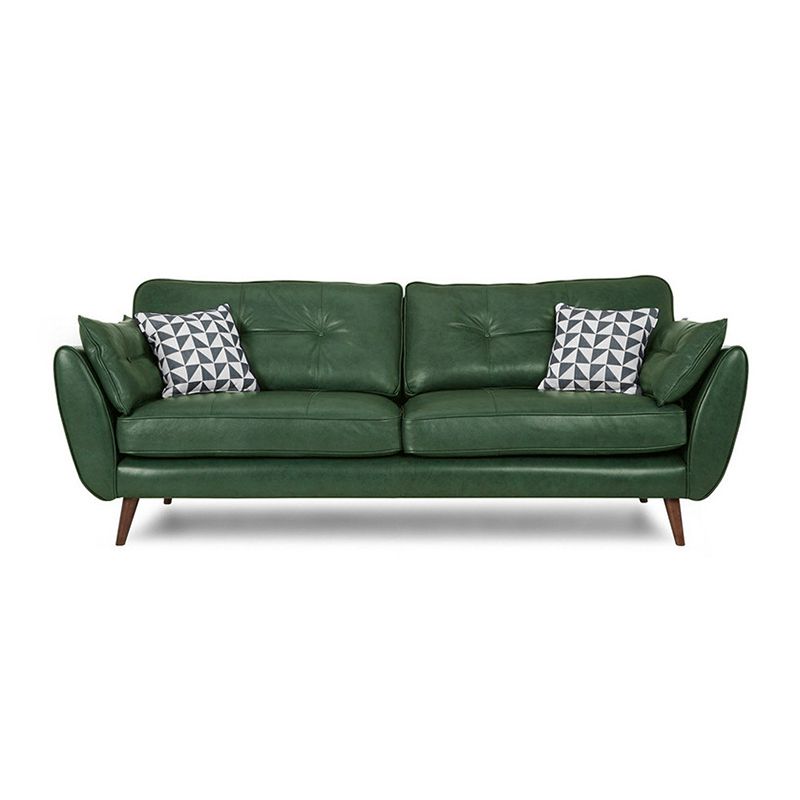 33.86" H Genuine Leather Flared Arm Sofa with Cushions for Living Room,Apartment Clearhalo 'furn' 'furn_sofas' 'Furniture' 'furniture_sofas' 'kitchen' 'kitchen_sofas' 'Living Room Furniture' 'Sofa' 'sofas' 1200x1200_7055e7ee-4e8e-4a17-8d6d-7c03d674973a