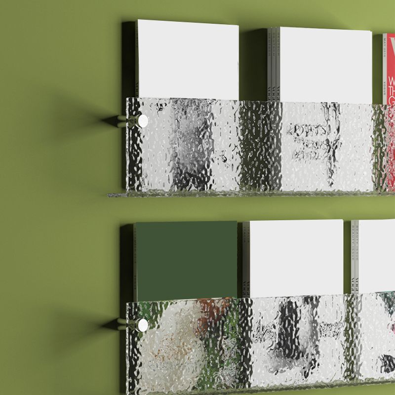 Floating Clear Plastic/Acrylic Bookcase Urban Wall Mounted Shelf Clearhalo 'Bookcases' 'furn' 'furn_bookcases' 'Furniture' 'Office Furniture' 1200x1200_7056425a-4771-4249-b312-fc23cdcf3a5e