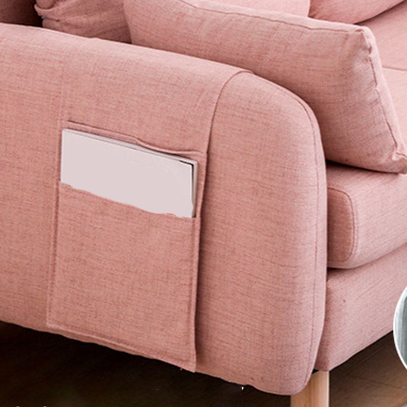 Eigentijdse vierkante armbank linnen standaard bank voor woonkamer, appartement