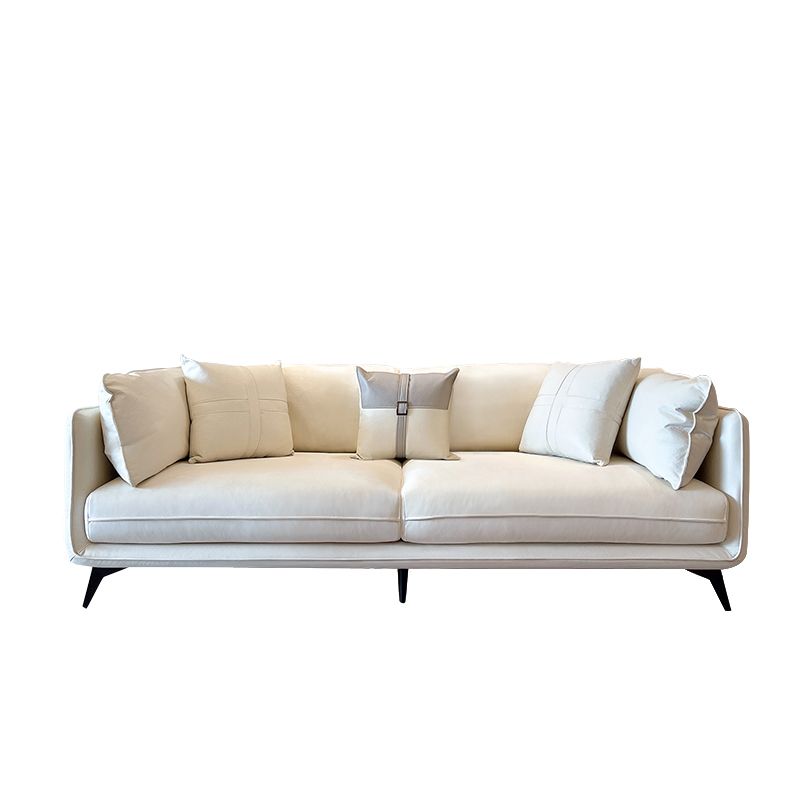 Modern Stain-Resistant Faux Leather Sofa Square Arm Sectional for Apartment Clearhalo 'furn' 'furn_sectionals' 'Furniture' 'furniture_sectionals' 'Living Room Furniture' 'Sectionals' 1200x1200_7057713b-5cc9-400b-a46a-9733692da6c3