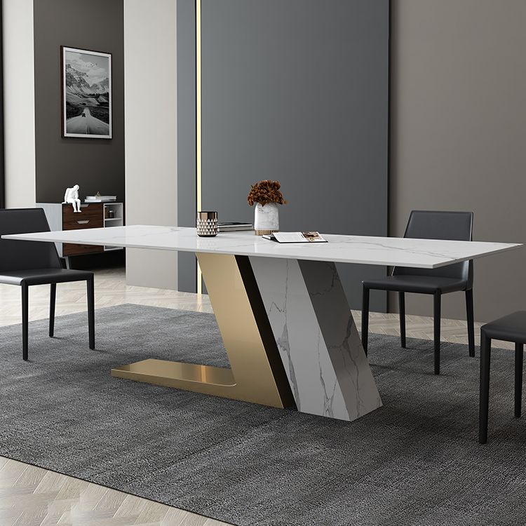 Contemporary 1/2/3/4/5/6/7 Pieces Dining Set Sintered Stone Dining Table Set Clearhalo 'Dining Room Sets' 'Dining Tables & Seating' 'dining_room_set' 'furn' 'furn_dining_room_set' 'Furniture' 'furniture_dining_room_set' 'Kitchen & Dining Furniture' 'kitchen&dining_furn' 'kitchen' 1200x1200_705b6471-5b82-4479-85bd-db7d4ff37d75