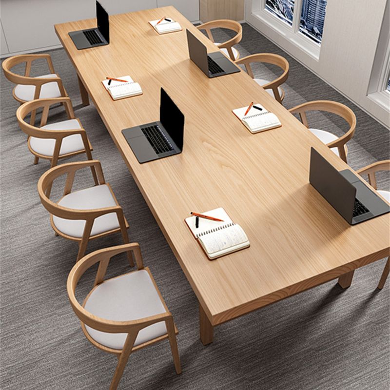 Rectangular Shaped Office Conference Table 4 Legs Task Desk in Brown Clearhalo 'furn' 'furn_office_desk' 'Furniture' 'Office Desks' 'Office Furniture' 'office_desk' 1200x1200_705b9ba3-80ab-489a-b4db-a9e78b1e4f10