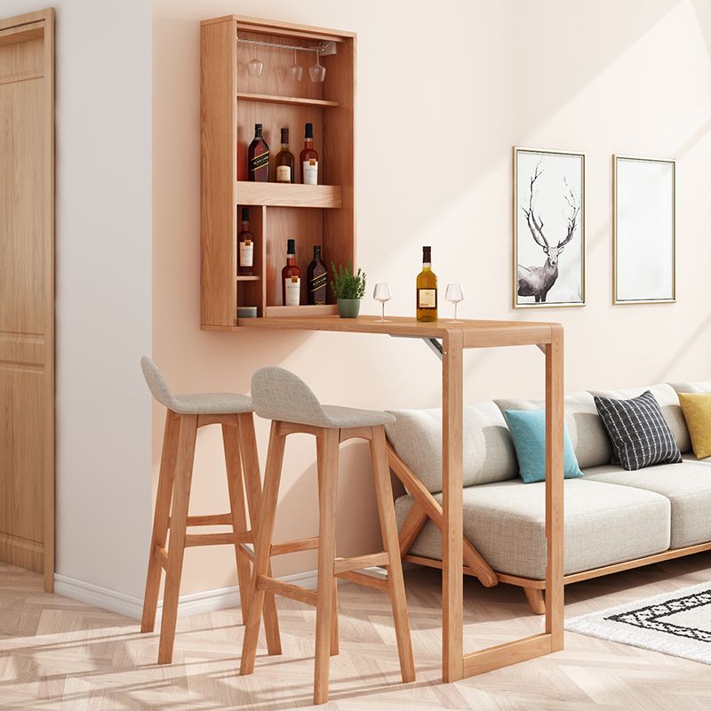 1/2/3 Pieces Folding Solid Wood Table Set for Living Room Counter Height Pub Set