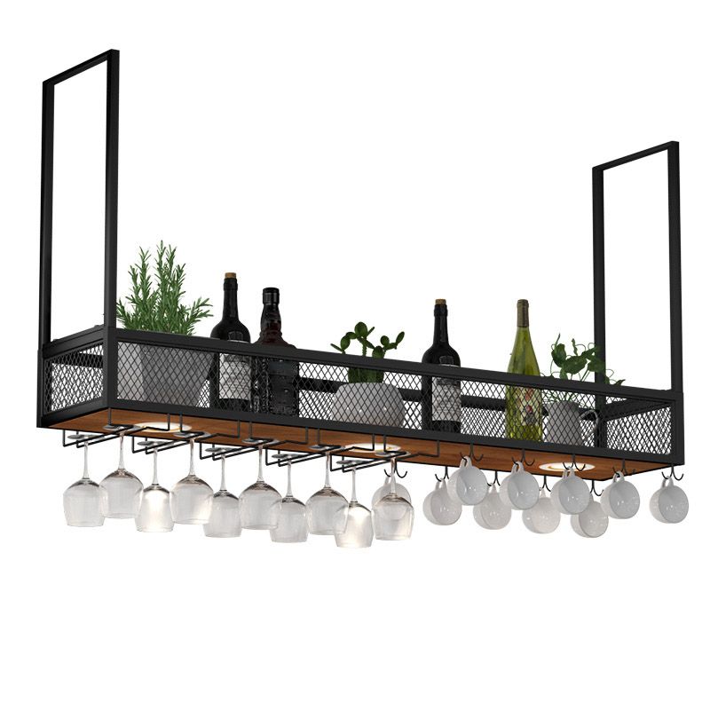 モダンハンギングワインラックホルダーアイアンワイングラスステムウェアラックホルダー