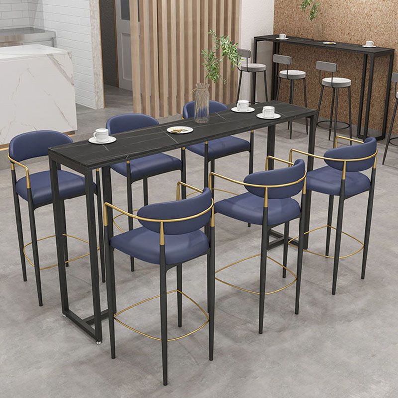 Industrial Rectangle Top Counter Table Marble Top 42-inch Height Bar Table Clearhalo 'Bar Furniture' 'Bar Tables' 'bar_tables' 'furn' 'furn_bar_tables' 'Furniture' 'furniture_bar_tables' 'Kitchen & Dining Furniture' 'kitchen&dining_furn' 'kitchen' 1200x1200_705d1239-22ea-4bdc-9202-3a9a2e397cb7