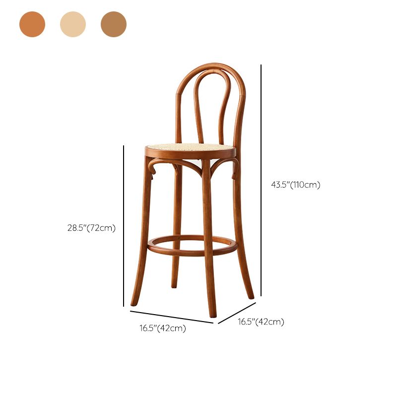 Contemporary Wooden Bar-stool Solid Round Seat Counter Bar Stool with Wood Legs Clearhalo 'Bar Furniture' 'Bar Stools' 'bar_stools' 'furn' 'furn_bar_stools' 'Furniture' 'Kitchen & Dining Furniture' 1200x1200_705f772a-9ad0-4148-85e7-65e1d8ab3a09
