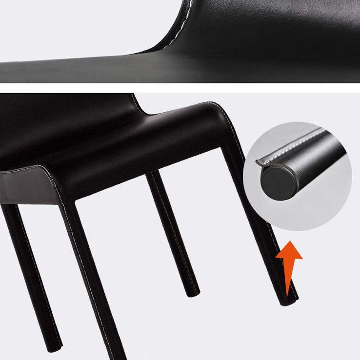 Contemporary Restaurant Leather Side Chair Solid Back Dining Chair (Set of 2) Clearhalo ' kitchen&dining_furn' 'Dining Chairs' 'Dining Tables & Seating' 'dining_chair' 'furn' 'furn_dining_chair' 'Furniture' 'furniture_dining_chair' 'Kitchen & Dining Furniture' 'kitchen' 1200x1200_705faa60-8493-4b64-84fa-f3da7ee67176