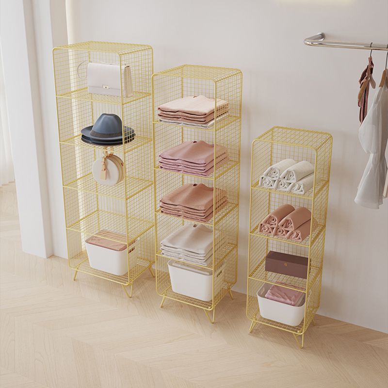 Bibliothèque d'étagère glamour fermé étagère de livre en métal pour le bureau à domicile