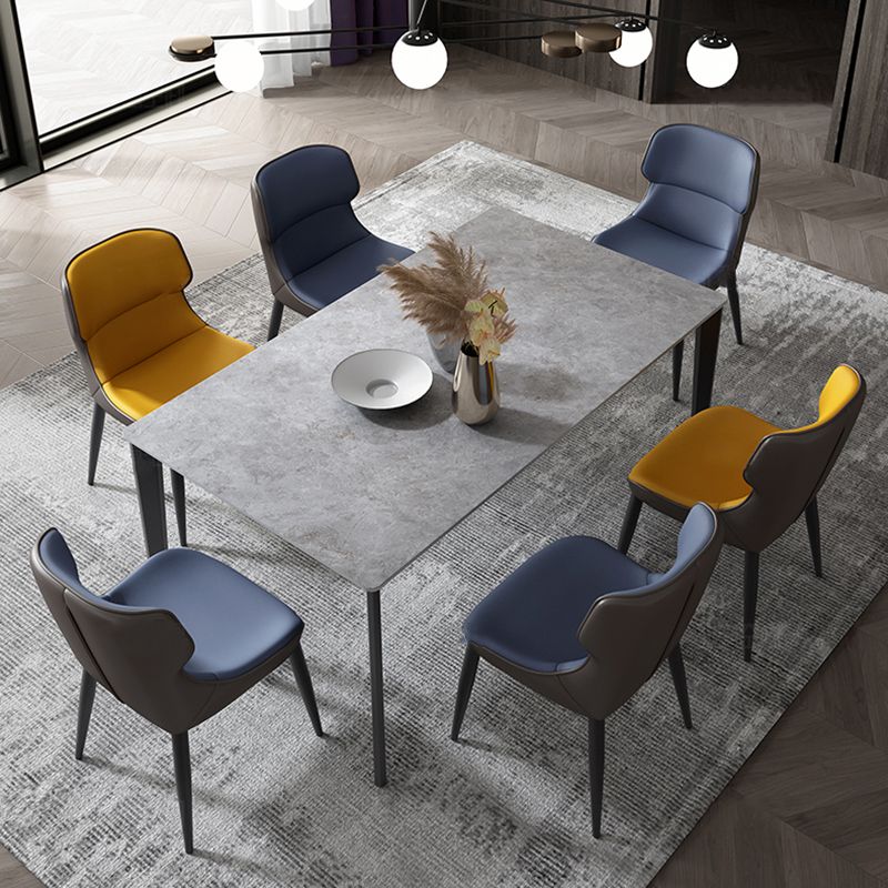 Contemporary Dining Chair Armless Metal Wingback Chairs for Kitchen Clearhalo ' kitchen&dining_furn' 'Dining Chairs' 'Dining Tables & Seating' 'dining_chair' 'furn' 'furn_dining_chair' 'Furniture' 'furniture_dining_chair' 'Kitchen & Dining Furniture' 'kitchen' 1200x1200_7061b51e-b70d-4fc1-a129-6e05a1d0c96b