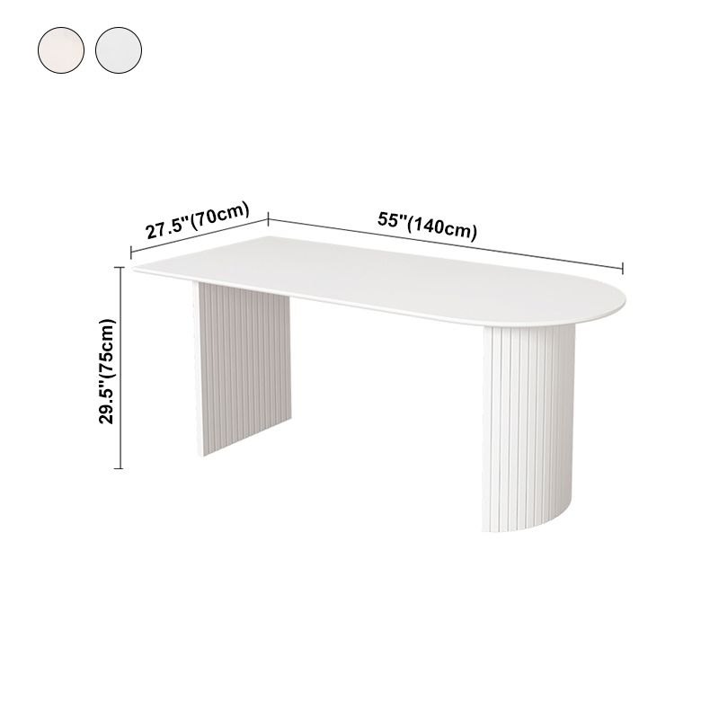 Modern Style Dining Table White Double Pedestal Dining Table for Home Use Clearhalo ' dining_table' 'Dining Tables & Seating' 'Dining Tables' 'furn' 'furn_dining_table' 'Furniture' 'furniture_dining_table' 'Kitchen & Dining Furniture' 'kitchen&dining_furn' 'kitchen' 'kitchen_dining_table' 1200x1200_7061ddde-1782-441f-995d-d1b49e212476