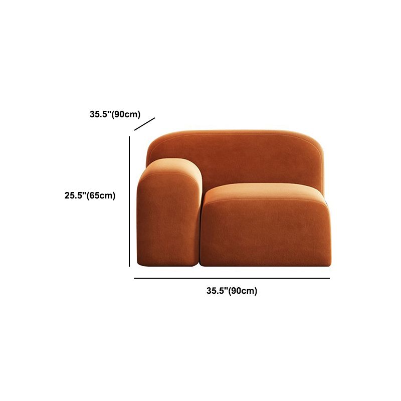 スクエアアームソファコンテンポラリーシンプルなベルベットのオレンジのシンプルなベルベットシート