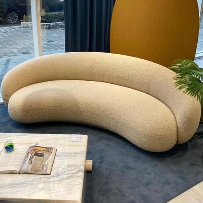 Sofá de forma de luna curva de brazo empotrado contemporáneo para sala de estar para sala de estar