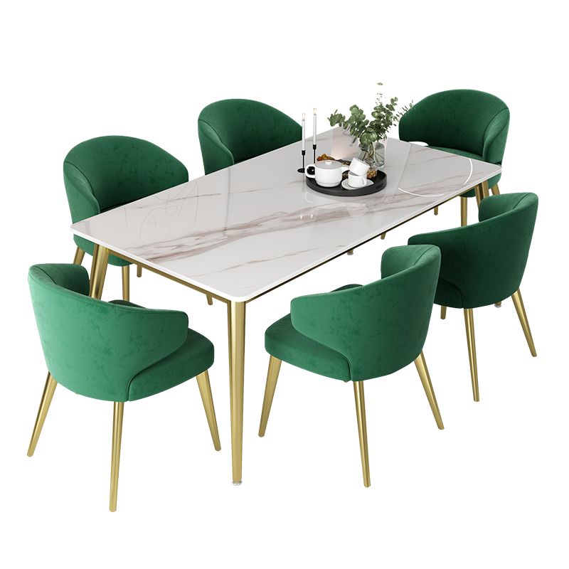 Glam Sintered Stone Dining Table Set 1/4/5/7 Pieces Dining Set Clearhalo 'Dining Room Sets' 'Dining Tables & Seating' 'dining_room_set' 'furn' 'furn_dining_room_set' 'Furniture' 'furniture_dining_room_set' 'Kitchen & Dining Furniture' 1200x1200_7063f972-bbac-4aa4-9a45-36aac2b4d0e4