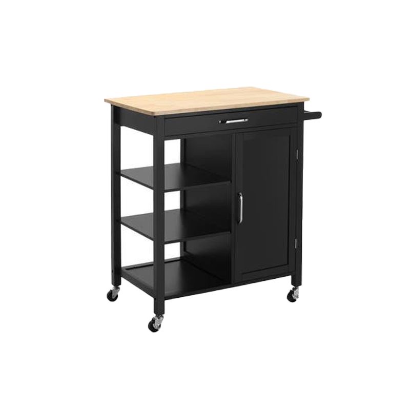 Estilo moderno 35.83 "H Cart de cocina enrollable H Madera Rectangular Kitchen Island Cart
