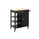 Estilo moderno 35.83 "H Cart de cocina enrollable H Madera Rectangular Kitchen Island Cart