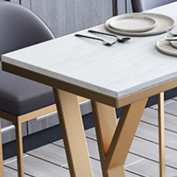 1/2/3/5/7-delige moderne rechthoekige pubtafelset Bistrotafelset met gesinterd stenen blad