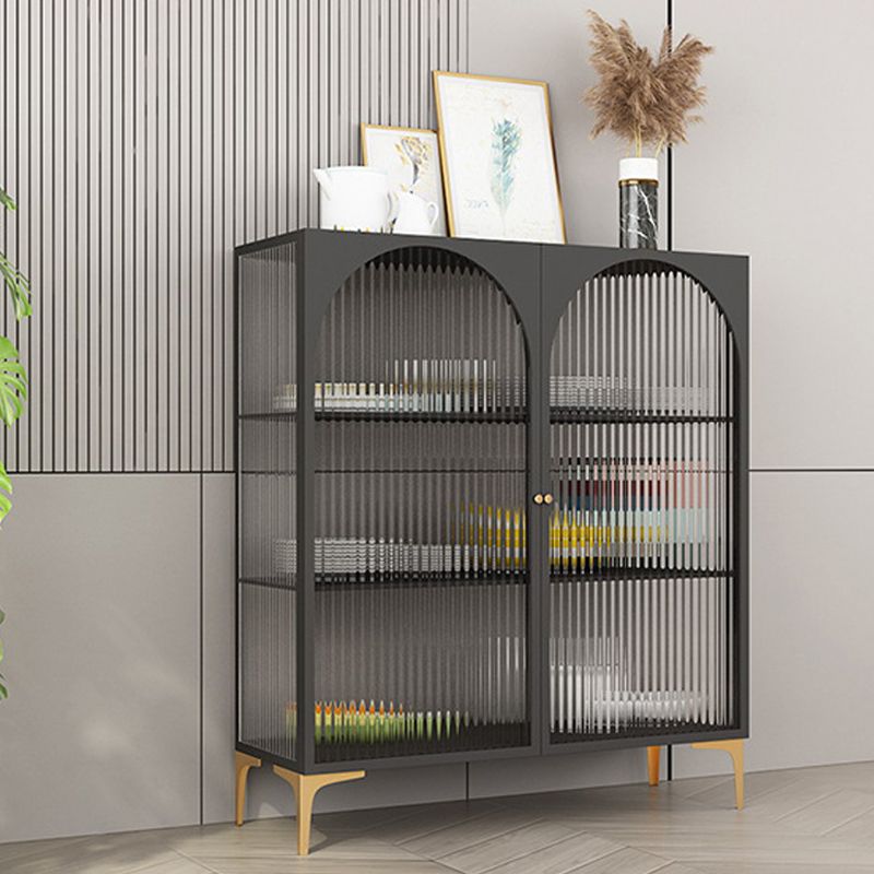 工業用ガラスドアキュリオキャビネットメタルストレージキャビネット脚付き