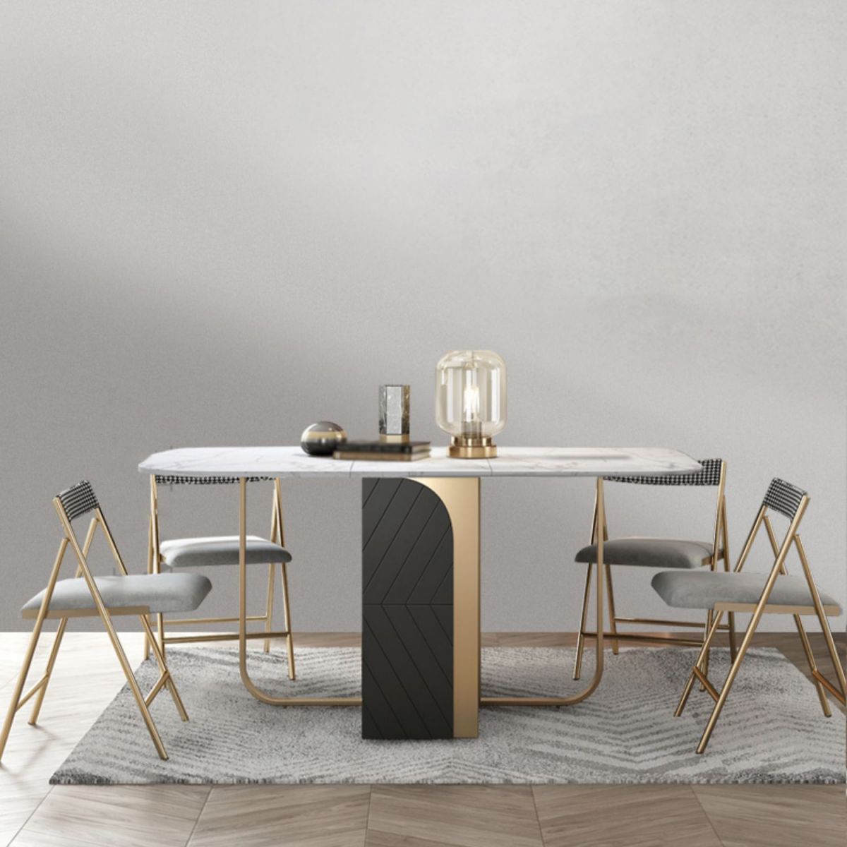 Modern 1/2/3/5 Pieces Foldable Dining Table Set with Sintered Stone Rectangle Dinette Set Clearhalo 'Dining Room Sets' 'Dining Tables & Seating' 'dining_room_set' 'furn' 'furn_dining_room_set' 'Furniture' 'furniture_dining_room_set' 'Kitchen & Dining Furniture' 'kitchen&dining_furn' 'kitchen' 1200x1200_70664c8d-003d-4a69-9f9c-9141a85e0816