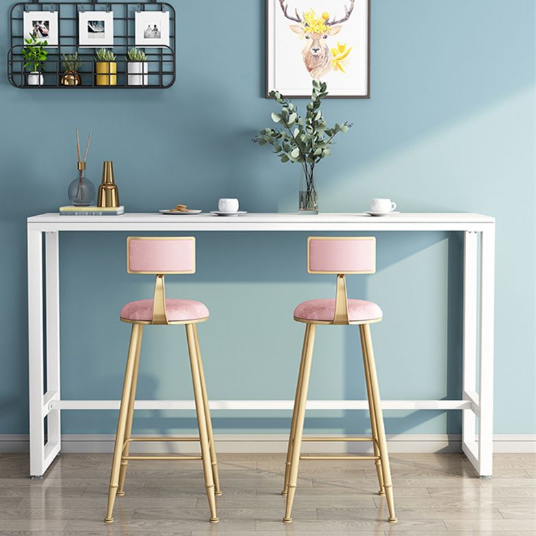 Modern Marble Table with Rectangle Table Top Black White Trestle Table-41.3" H Clearhalo 'Bar Furniture' 'Bar Tables' 'bar_tables' 'furn' 'furn_bar_tables' 'Furniture' 'furniture_bar_tables' 'Kitchen & Dining Furniture' 'kitchen&dining_furn' 'kitchen' 1200x1200_7066d165-f492-4474-bf5e-a3f22d022ff2