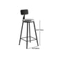 Industrial Metal Barstool Low Back Fabric Upholstered Counter Stool in Matte Finish Clearhalo 'Bar Furniture' 'Bar Stools' 'bar_stools' 'furn' 'furn_bar_stools' 'Furniture' 'Kitchen & Dining Furniture' 1200x1200_70677a53-5e39-49bb-9db5-07fda10d413a