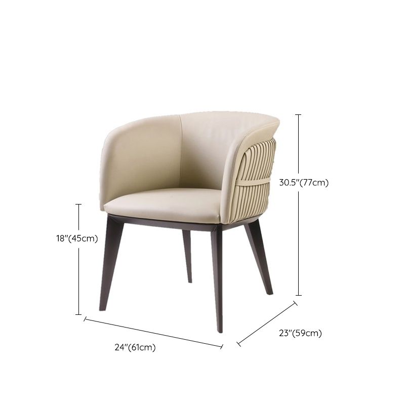 パーソンズアームチェア革製の木製ベースダイニングチェアダイニングルーム