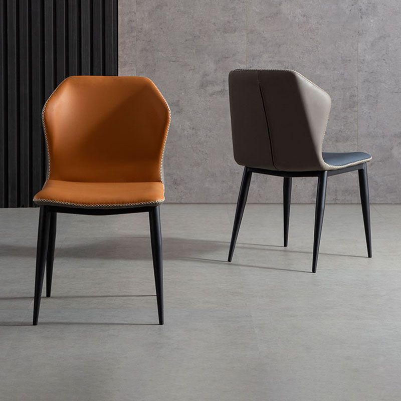 Contemporary Style Dining Chair Kitchen Armless Wingback Chairs with Metal Legs Clearhalo 'Dining Chairs' 'Dining Tables & Seating' 'dining_chair' 'furn' 'furn_dining_chair' 'Furniture' 'furniture_dining_chair' 'Kitchen & Dining Furniture' 1200x1200_706cfe35-87cf-429e-bd2b-19edbd6c7a7c