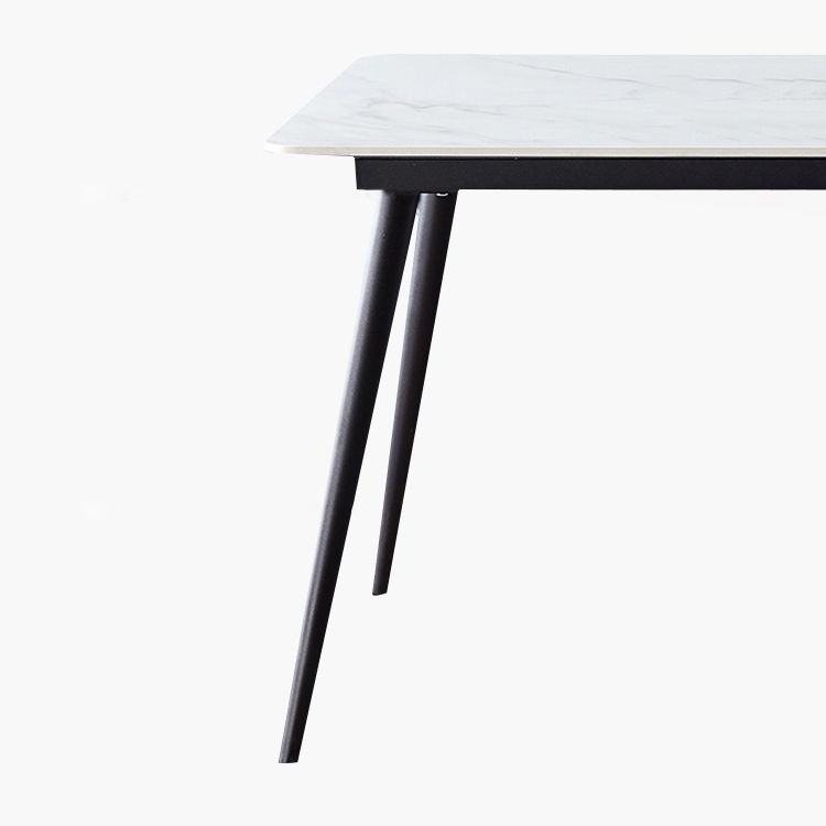 Sintered Stone Modern Dining Table Rectangle Table with 4 Legs for Home Clearhalo ' dining_table' 'Dining Tables & Seating' 'Dining Tables' 'furn' 'furn_dining_table' 'Furniture' 'furniture_dining_table' 'Kitchen & Dining Furniture' 'kitchen&dining_furn' 'kitchen' 'kitchen_dining_table' 1200x1200_706e6f65-79e2-48ce-b080-e2d9b142c2cb
