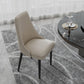 Faux Leather Dining Chairs Modern Parsons Armless Chair with Black Legs