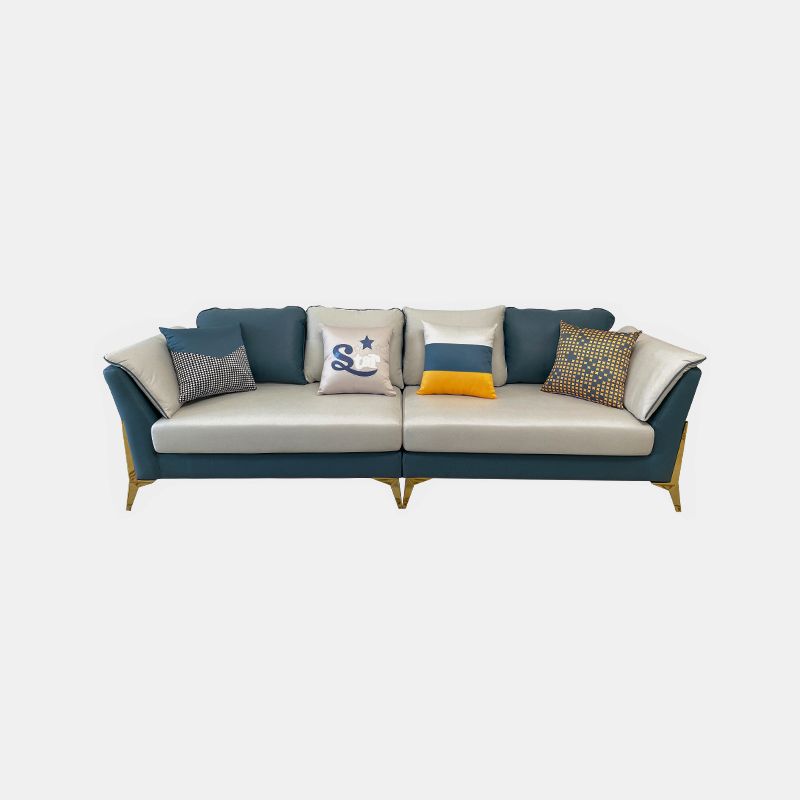 フェイクレザーモダン標準フレアアームステイン耐性セッピーソファ