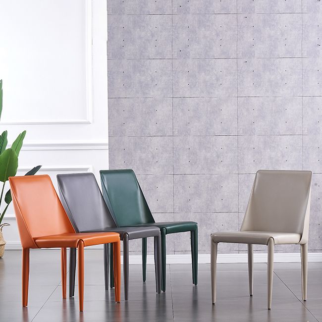 Designer Style Leather Restaurant Chair Matte Finish Parsons Dining Chair (Set of 2) Clearhalo ' kitchen&dining_furn' 'Dining Chairs' 'Dining Tables & Seating' 'dining_chair' 'furn' 'furn_dining_chair' 'Furniture' 'furniture_dining_chair' 'Kitchen & Dining Furniture' 'kitchen' 1200x1200_70710279-f564-4332-97c6-aad1d5e65509