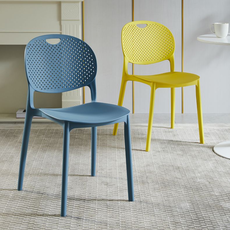 Contemporary Plastic Side Chair Home Stackable Armless Open Back Dining Side Chair Clearhalo ' kitchen&dining_furn' 'Dining Chairs' 'Dining Tables & Seating' 'dining_chair' 'furn' 'furn_dining_chair' 'Furniture' 'furniture_dining_chair' 'Kitchen & Dining Furniture' 'kitchen' 1200x1200_7071dea5-7db1-4d9f-b7e9-9b883fe98a0f