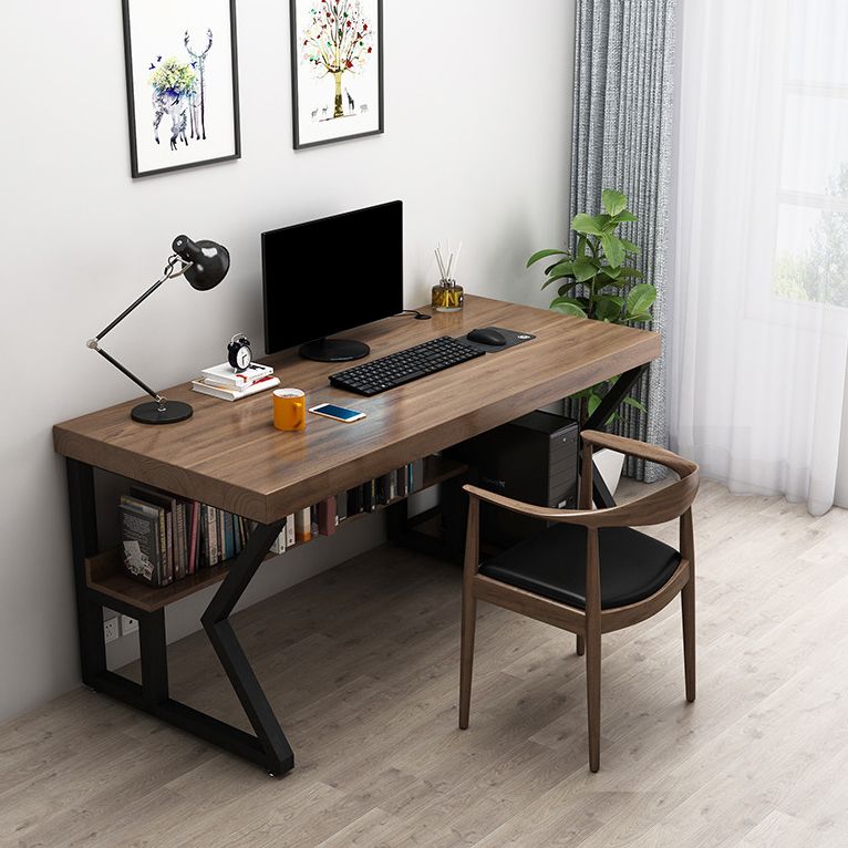 Scrivania rettangolare per scrivania in legno in pino con telaio host del computer