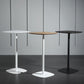 Contemporary Square Pedestal Bar Table Wood Top Bar Table for Cafe And Breakroom