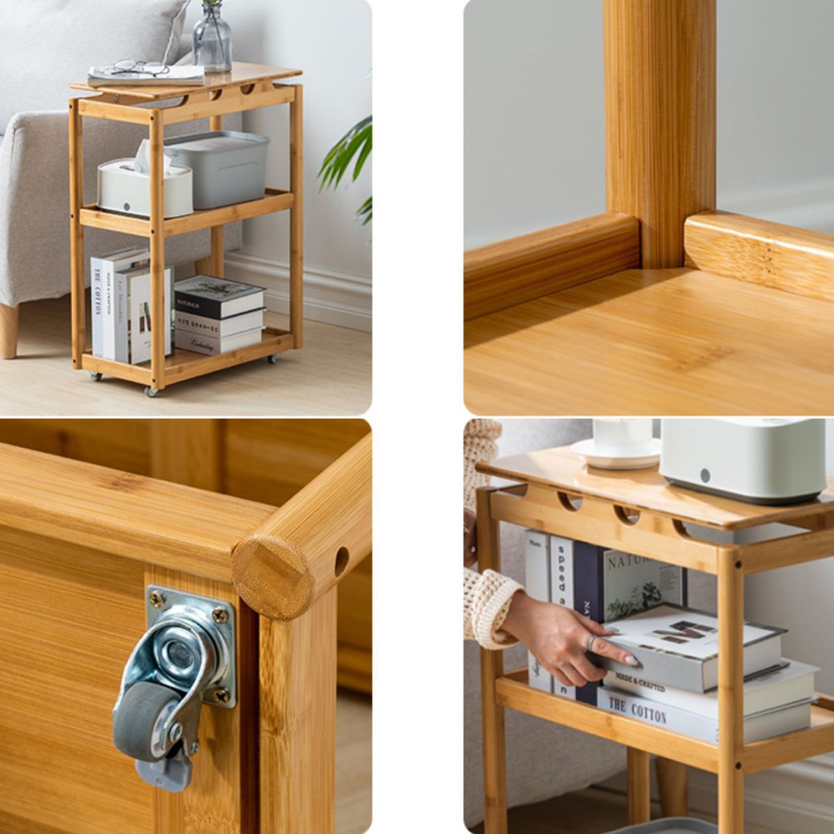 29.5" Tall Side Accent Table Rectangular Nesting End Table for Living Room Clearhalo 'Coffee & Accent Tables' 'End & Side Tables' 'end_side_tables' 'furn' 'furn_end_side_tables' 'Furniture' 'Living Room Furniture' 1200x1200_7074c8c9-201f-4b72-9cb6-fb84da39dc89