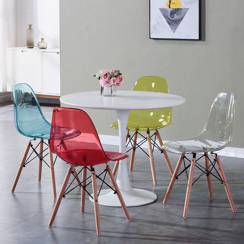 Glam Style Acrylic Side Chair Transparent Armless Dining Chairs for Home Clearhalo ' kitchen&dining_furn' 'Dining Chairs' 'Dining Tables & Seating' 'dining_chair' 'Furniture' 'furniture_dining_chair' 'Kitchen & Dining Furniture' 'kitchen' 1200x1200_7074ed35-8d05-4dbb-9119-a474d34eec72