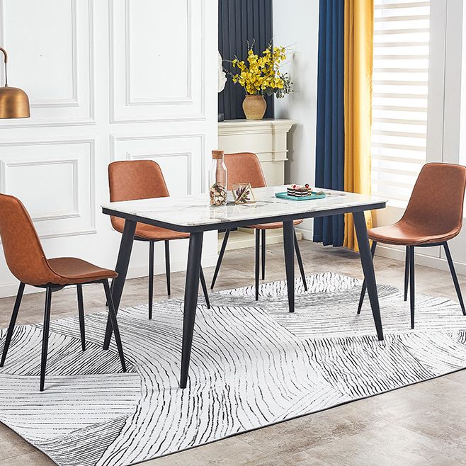 Modern Style Kitchen Chairs Dining Armless Chair with Metal Legs Clearhalo ' kitchen&dining_furn' 'Dining Chairs' 'Dining Tables & Seating' 'dining_chair' 'Furniture' 'furniture_dining_chair' 'Kitchen & Dining Furniture' 'kitchen' 1200x1200_7075608f-6962-4bf6-8069-4f366bbda4ba