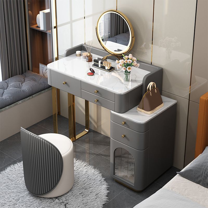 Lussuoso tavolo da toep in metallo tavolo da toeletta da letto in pietra scrivania vanità