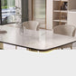 Set da tavolo rettangolare in pietra sinterizzata stile nordico glam Set da pranzo da 1/4/5/7 pezzi per la casa