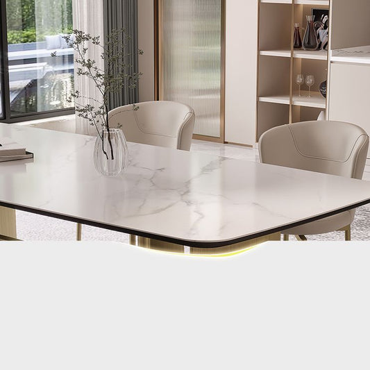 Set da tavolo da rettangolo in pietra sinterizzato glam nordico 1/4/5/7 pezzi set da pranzo per casa