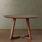 Round Double Pedestal Modern Table Fixed Table with Solid Wood